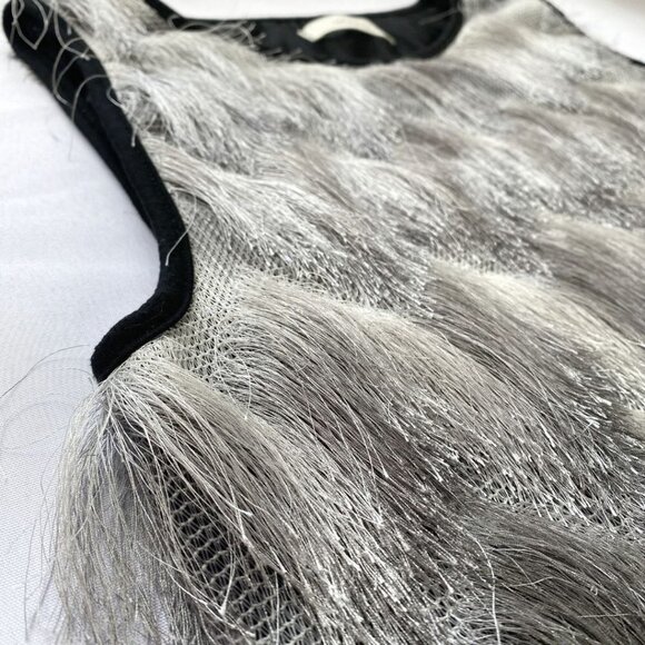 VICOLO SILVER FRINGED PARTY COCKTAIL BURLESQUE TANK TOP - S - Picture 6 of 8